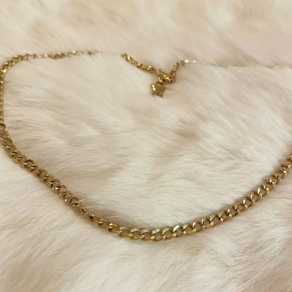 VINtage Emmons Chain Link Necklace Gold Tone Metal Signed Dainty 6079 - Picture 5 of 10